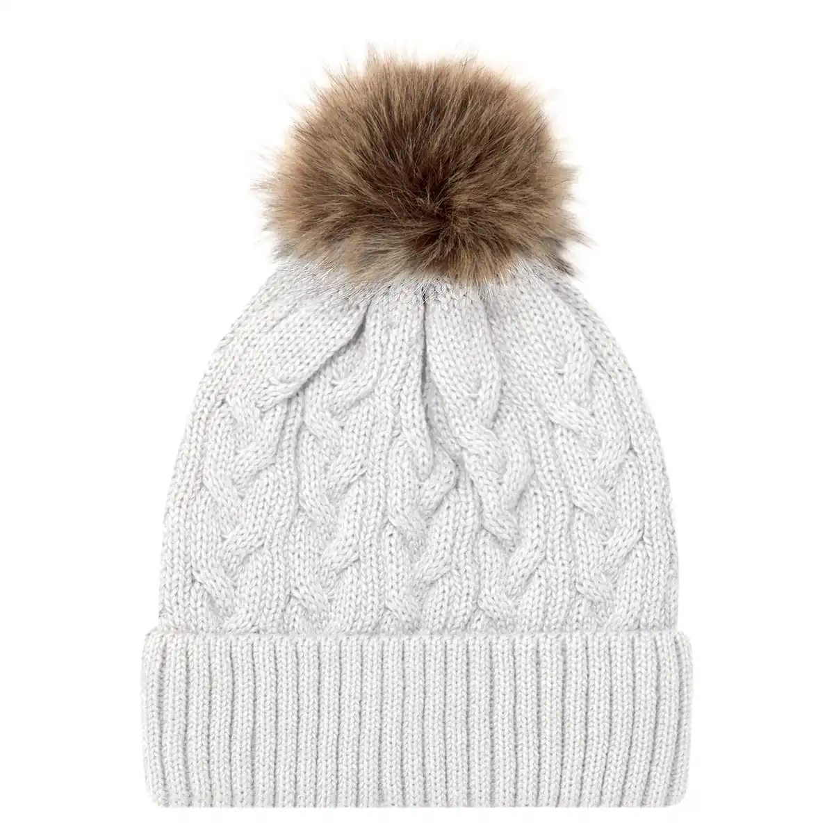 Couleur Blanche pompon beige