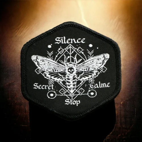 Patch tissé Silence Calme Secret Stop – Image 3