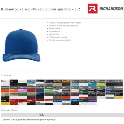 Casquette personnalisée laserable leatherette Richardson 112 Personnalisée – Image 3