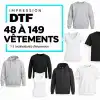Impression DTF 48 à 149 vêtements