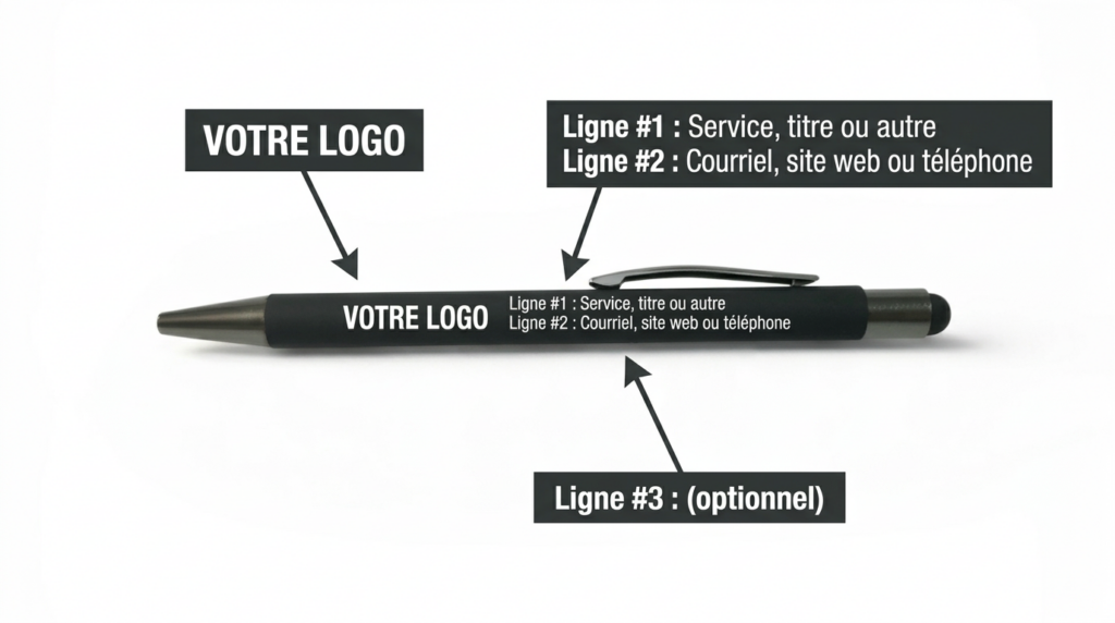 Stylo bille & stylet Soft-Touch personnalisé — Gravure laser