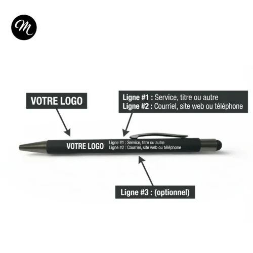 Stylo bille & stylet Soft-Touch personnalisé — Gravure laser – Image 2