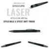 Stylo bille & stylet Soft-Touch personnalisé — Gravure laser